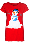 Harriet Snowman Christmas Print Cap Sleeve T-Shirt