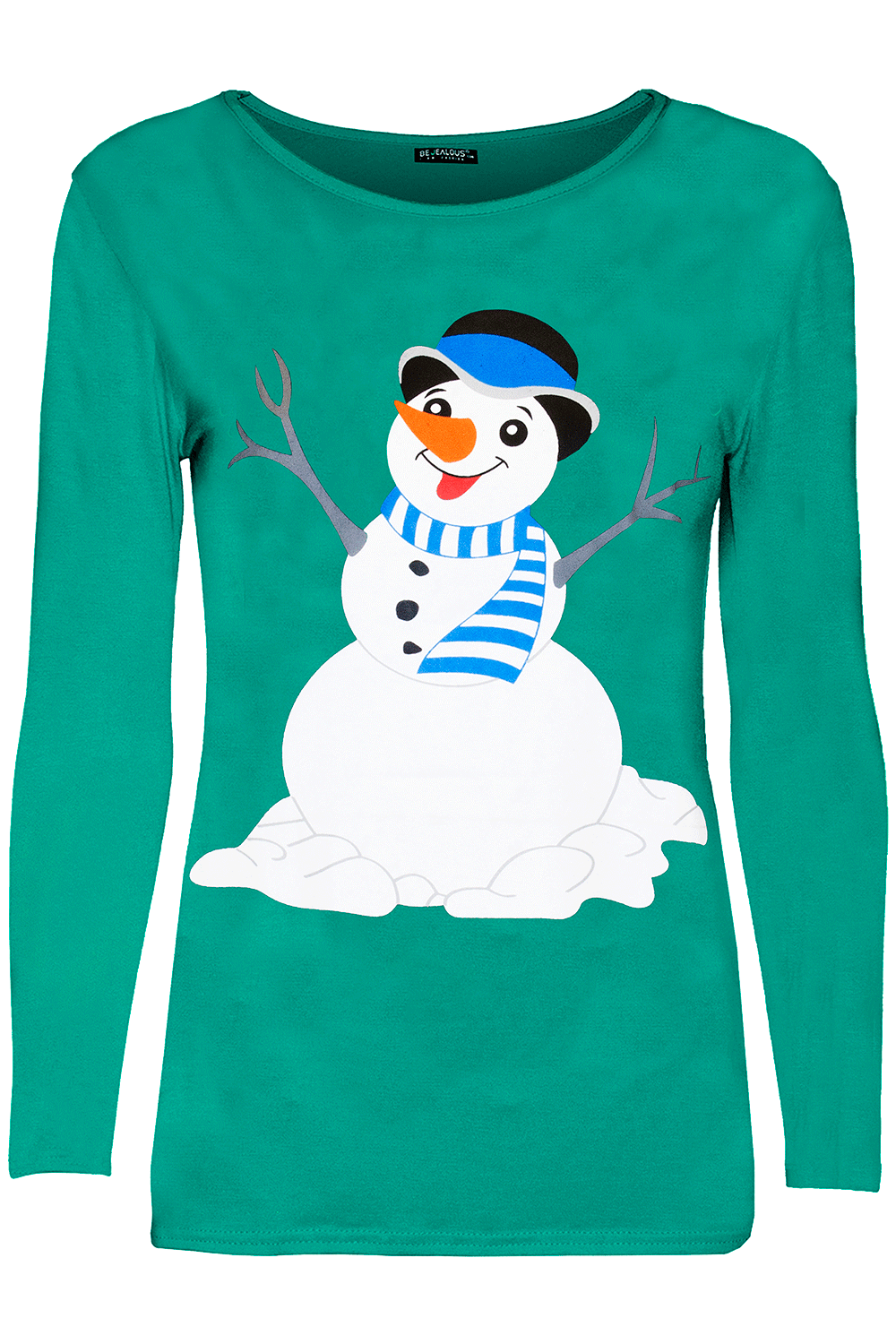 Elsie Long Sleeve Christmas Snowman Print Top