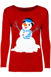 Elsie Long Sleeve Christmas Snowman Print Top