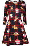 Gracie Long Sleeve Christmas Print Dress