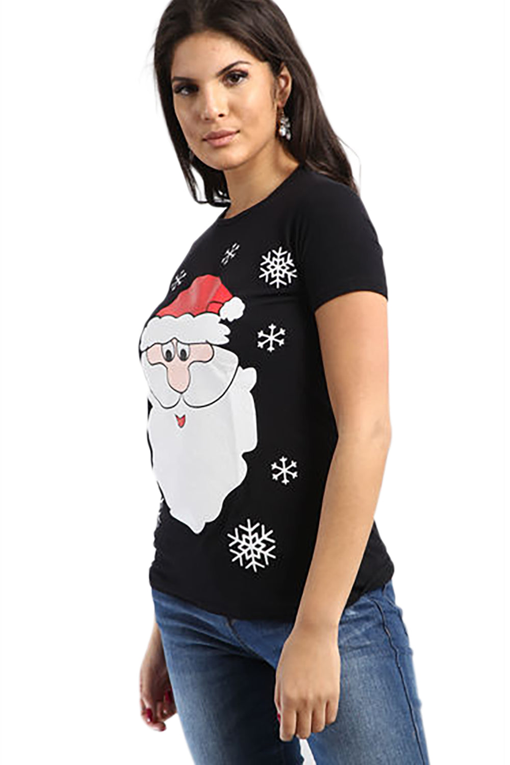 Christmas Snowflake Santa Face Tshirt