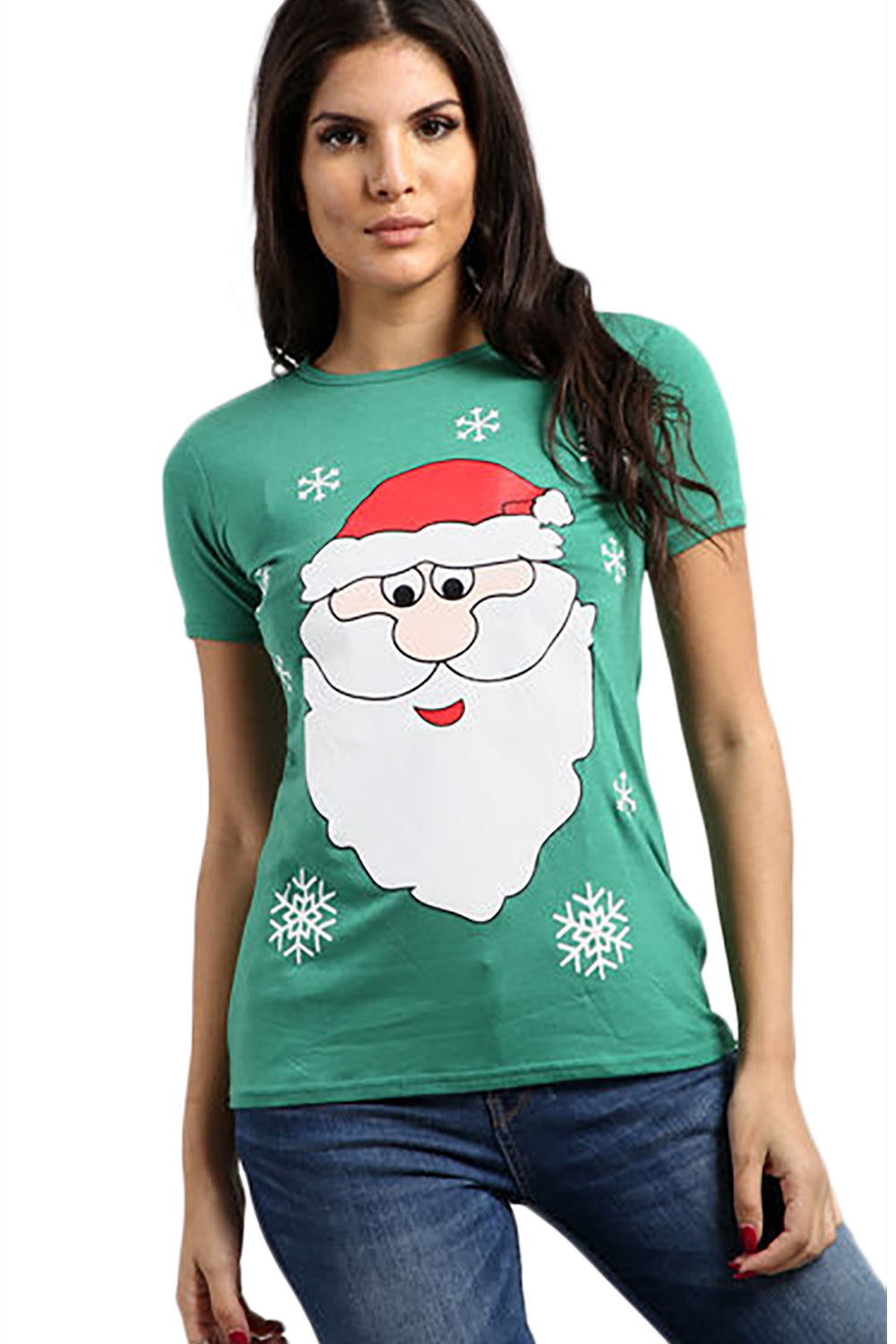 Christmas Snowflake Santa Face Tshirt