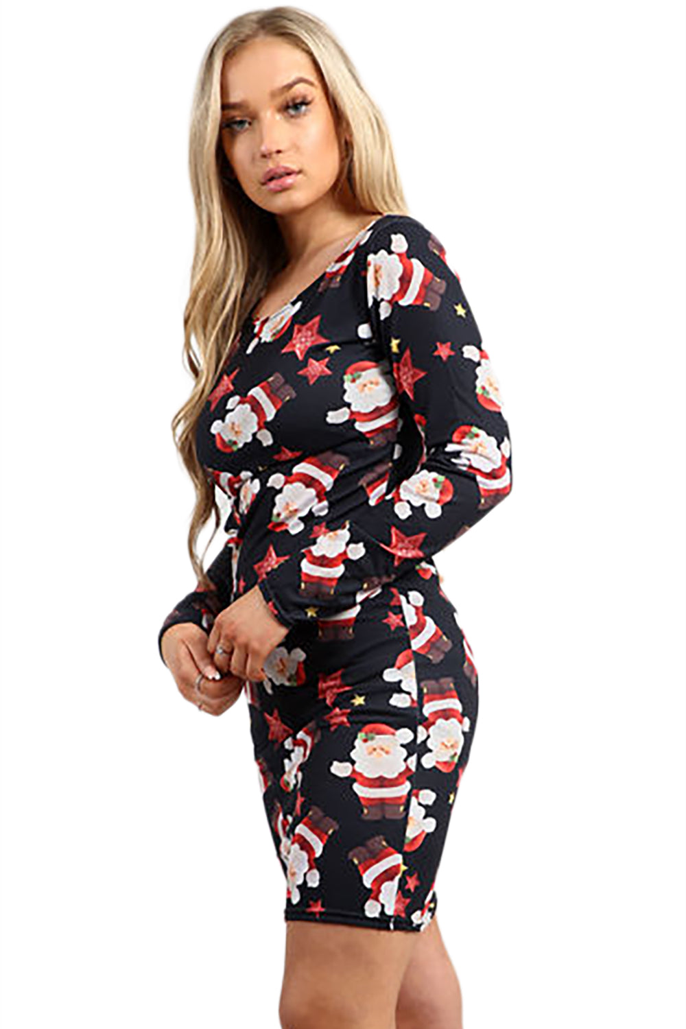 Aria Christmas Santa Reindeer Rudolph Snowflake Bodycon Dress