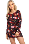 Aria Christmas Santa Reindeer Rudolph Snowflake Bodycon Dress