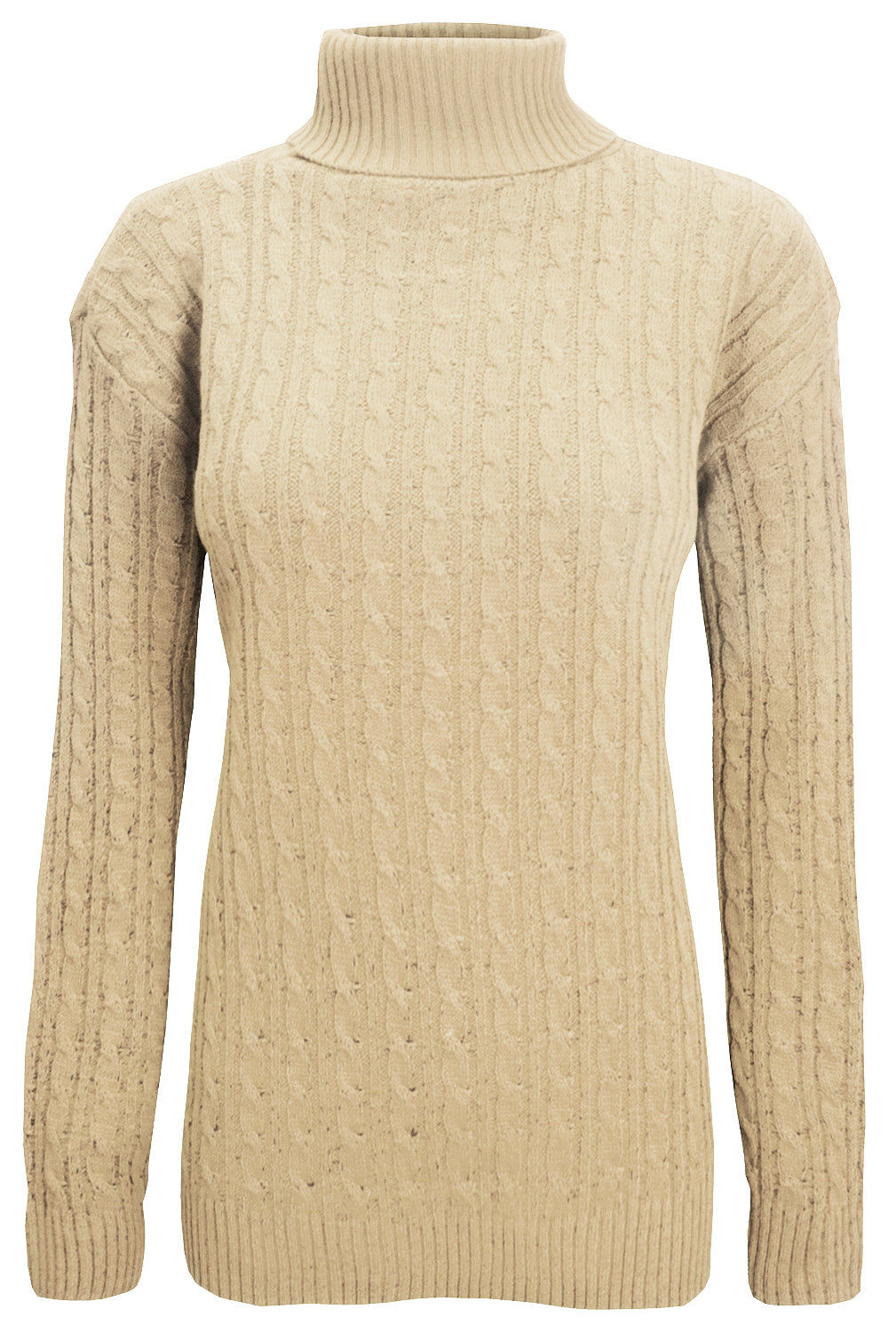 Lily Roll Neck Cable Knit Long Sleeve Jumper