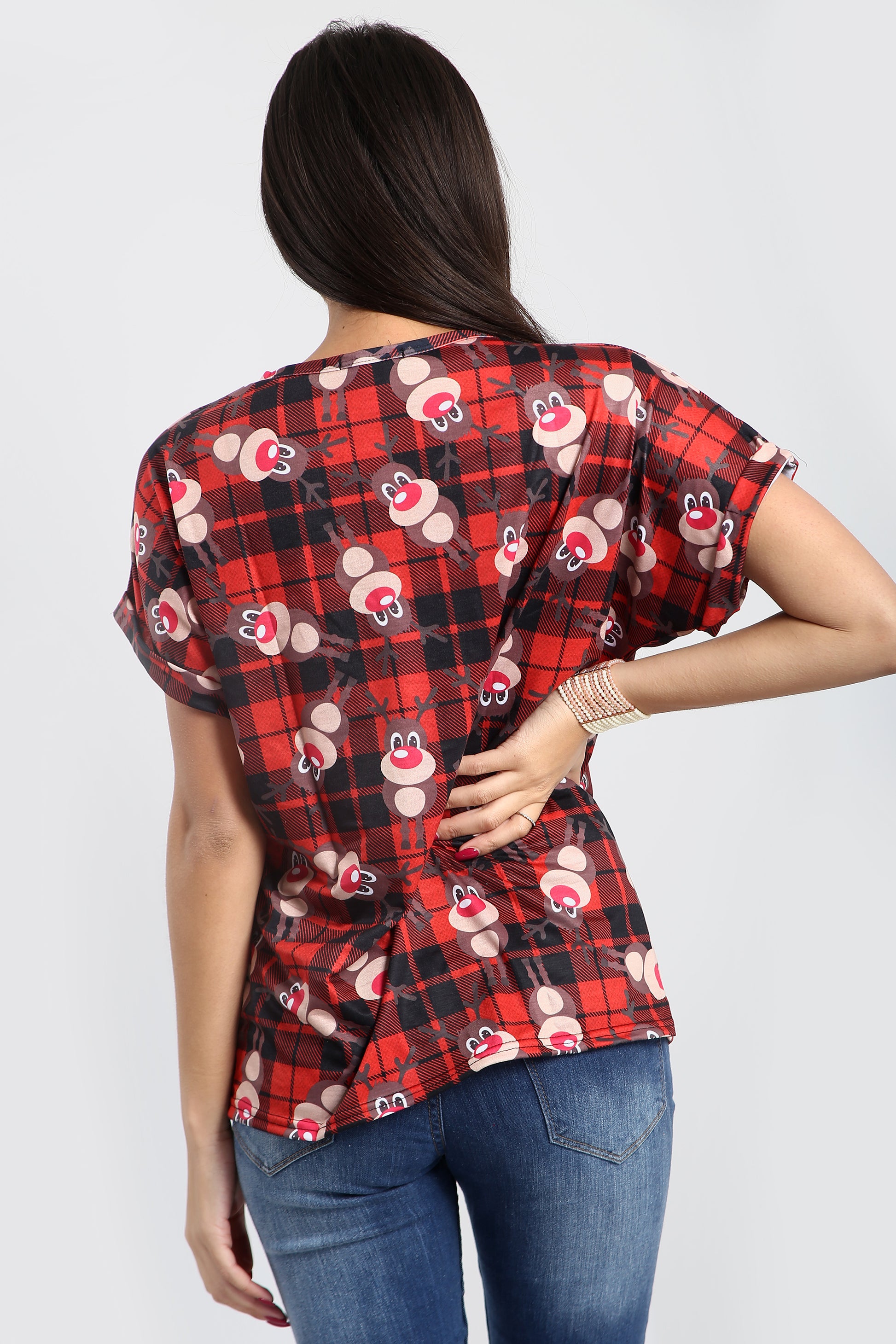 Isla Christmas Santa Reindeer Baggy T Shirt