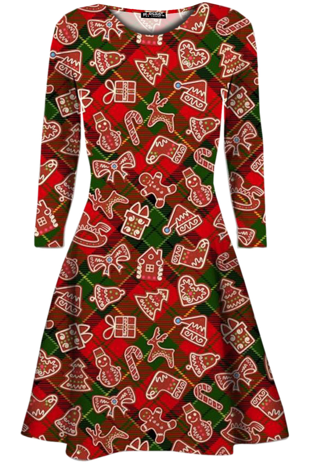 Gracie Long Sleeve Christmas Print Dress