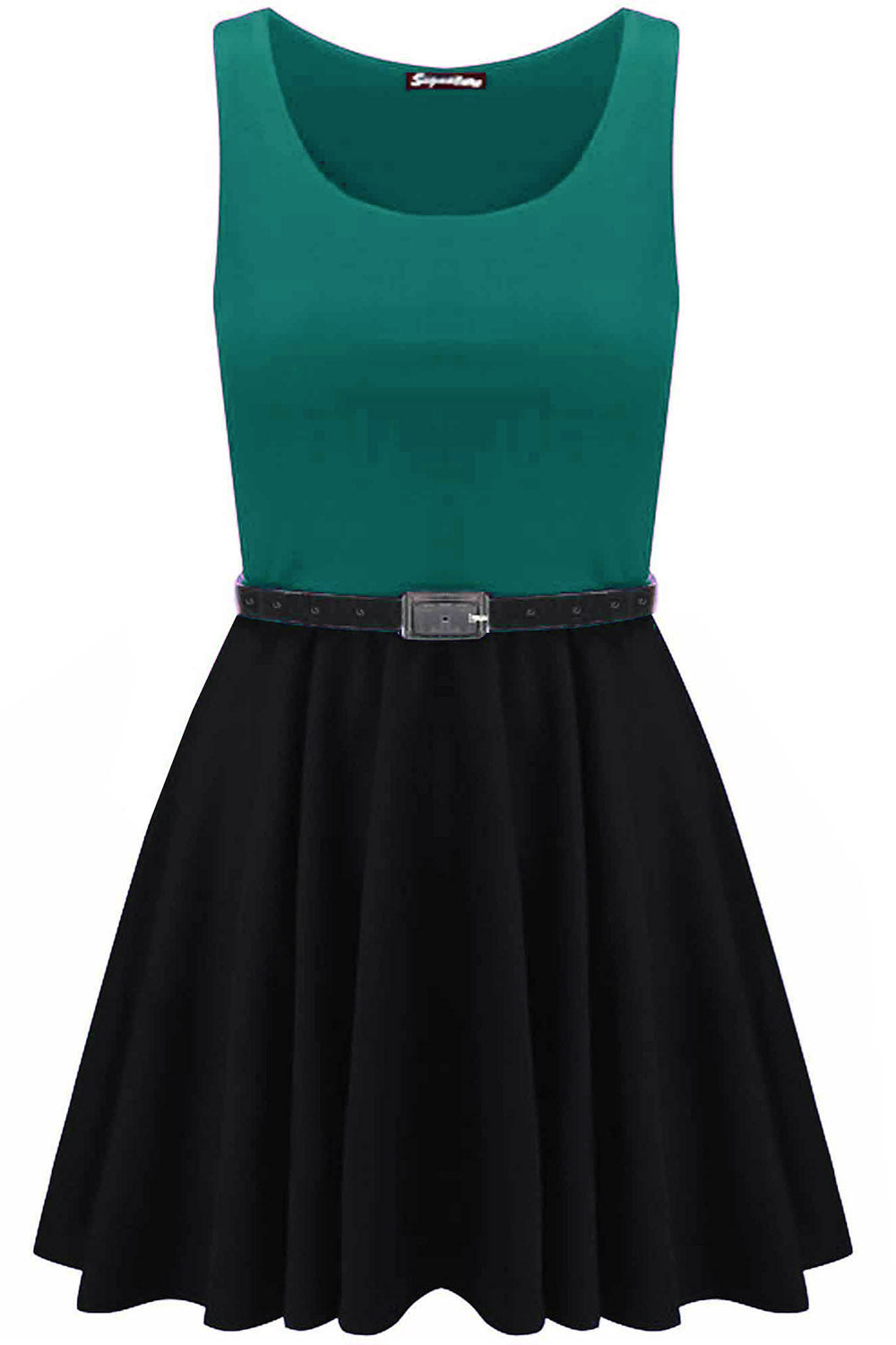 Ilizia Colour Block Sleeveless Skater Dress