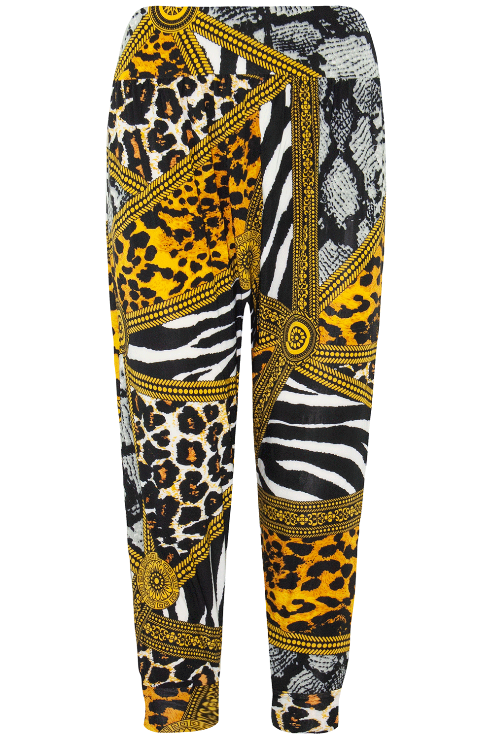 High Waist Red Floral Print Cuffed Leg Trousers