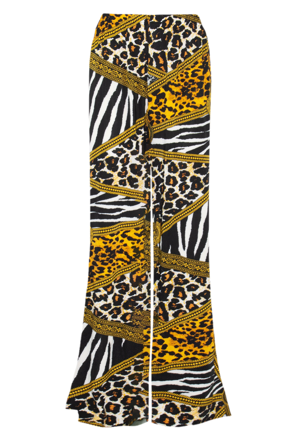 High Waist Red Floral Wide Leg Trousers