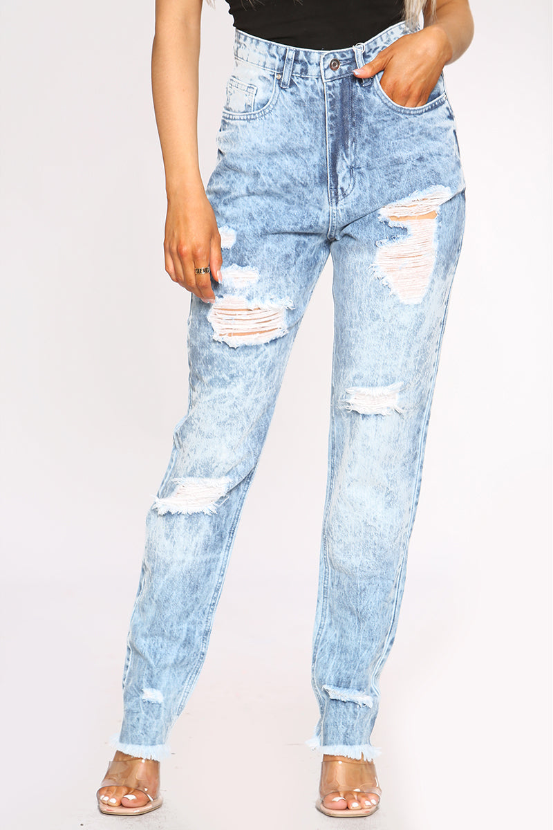 Rose High Waist Denim Mom Jeans
