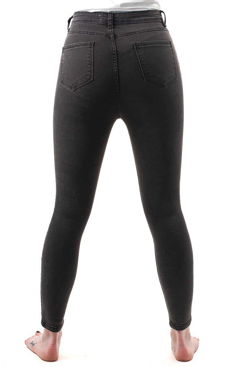 Olivia Plain Skinny Knee Cut Denim Jeans