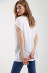 Love Slogan Print Oversized Roll Sleeve Tshirt - bejealous-com