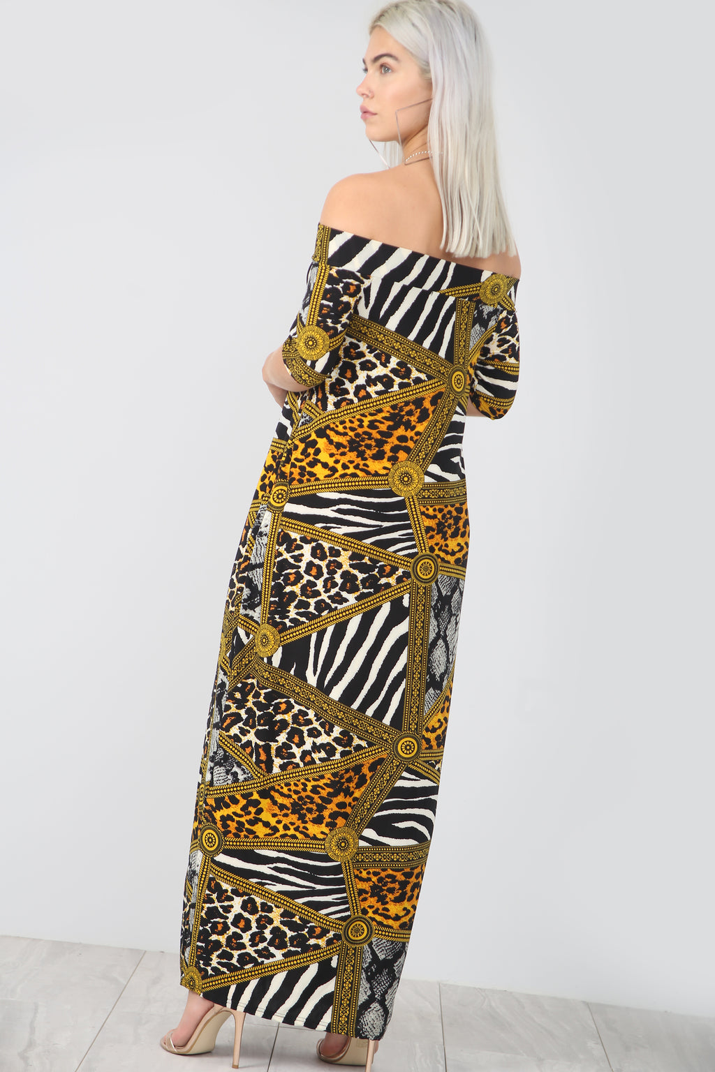 Strapless Animal Print Loose Fit Maxi Dress - bejealous-com