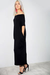Bardot Basic Jersey Black Slinky Maxi Dress - bejealous-com