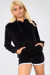 Purple Faux Velvet Oversize Hooded Coord Set - bejealous-com