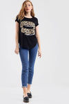 Graphic Print Lips Curve Hem Tshirt - bejealous-com