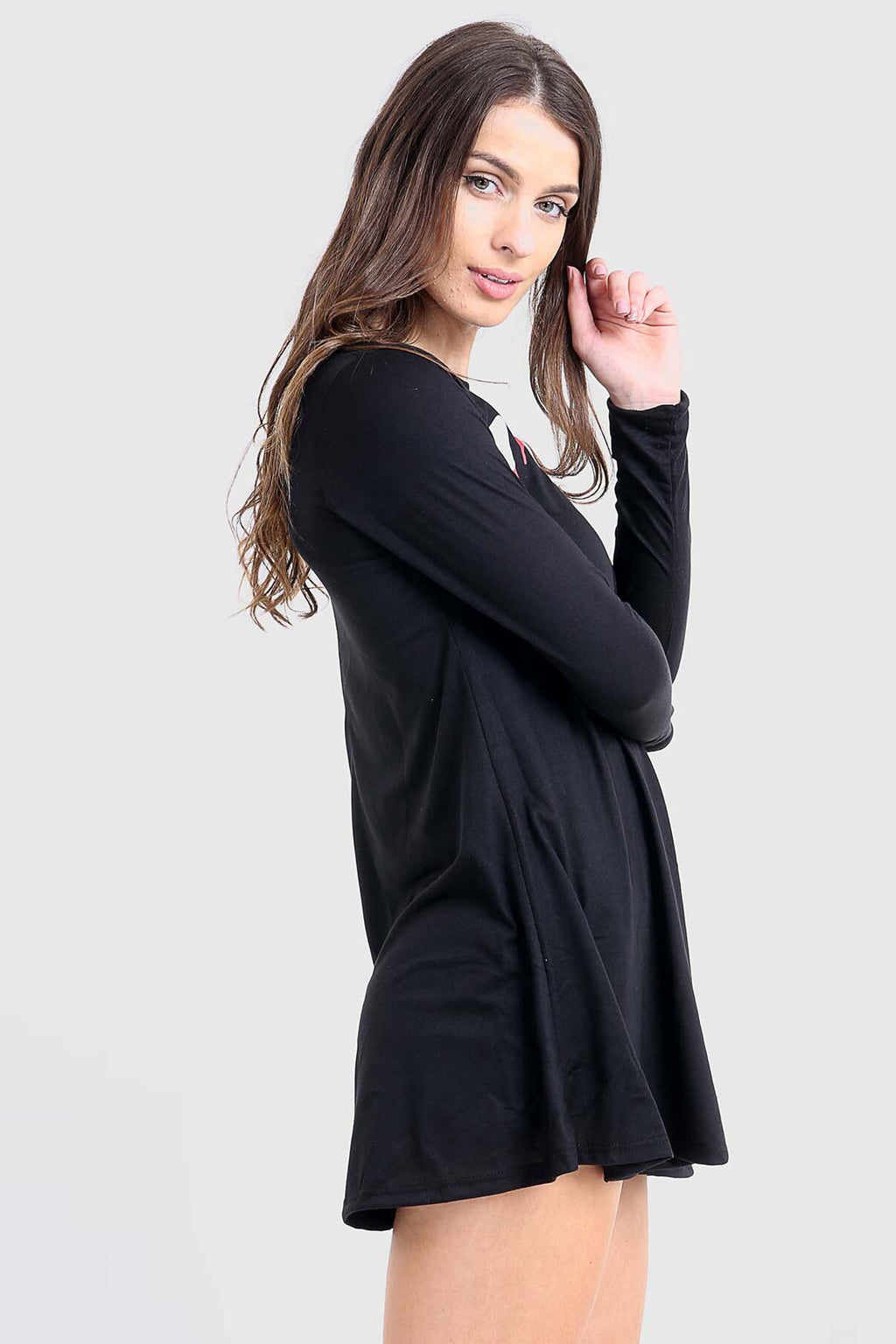 Long Sleeve Vampire Halloween Swing Dress - bejealous-com