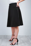 High Waist Stone Midi Scuba Skater Skirt - bejealous-com