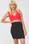 High Waist Basic Jersey Black Mini Skirt - bejealous-com