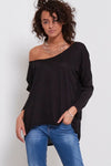 Long Sleeve Round Neck Baggy Top - bejealous-com