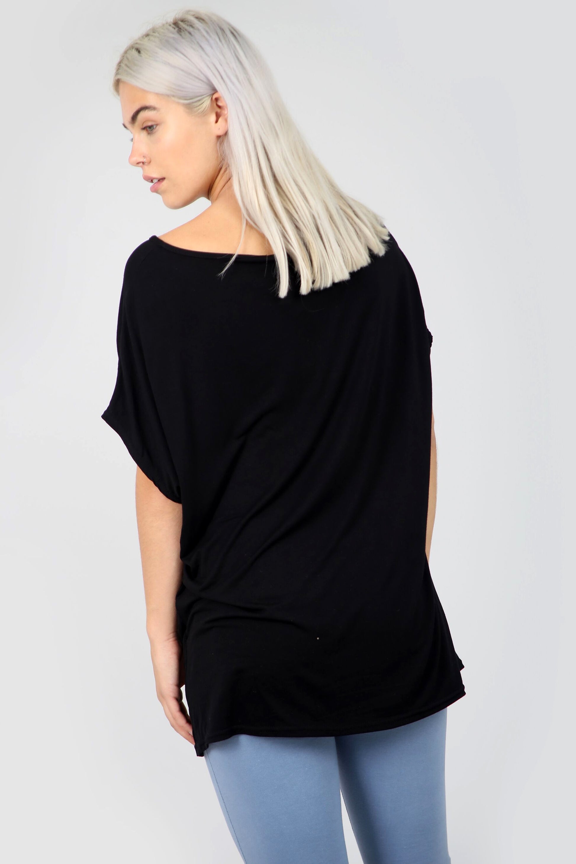 Super Chic Slogan Print Oversize Basic Tshirt - bejealous-com