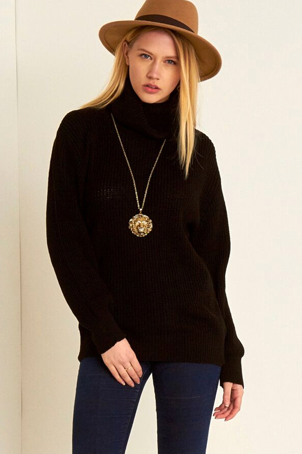 Long Sleeve Red Roll Neck Knitted Jumper - bejealous-com