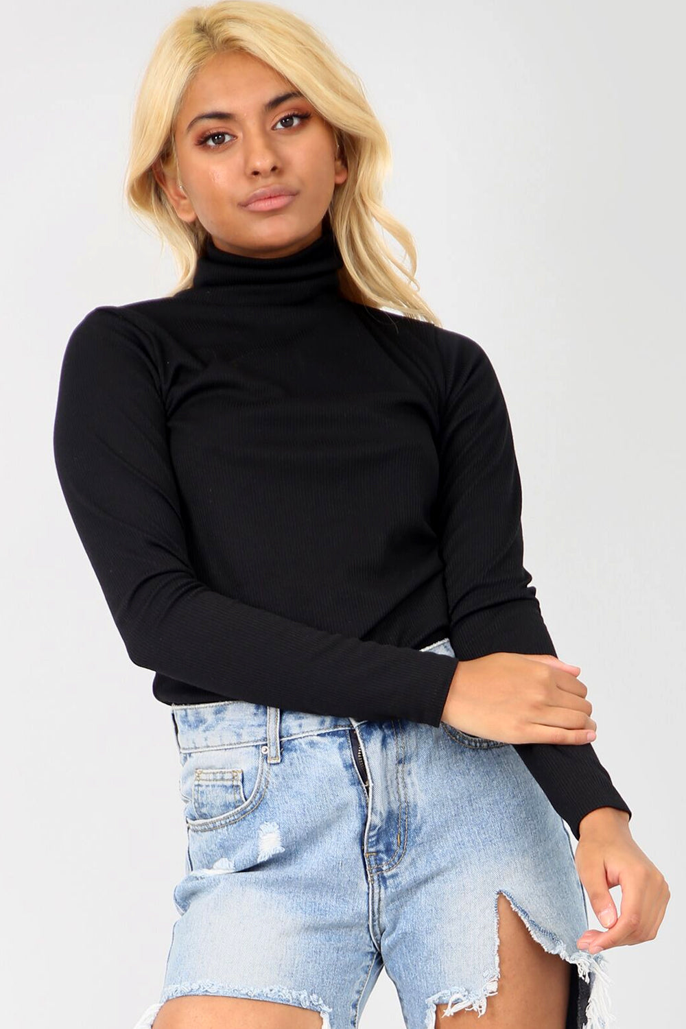 Cammie Long Sleeve Funnel Neck Knitted Top - bejealous-com