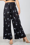 High Waist Belted Blue Floral Palazzo Trousers - bejealous-com