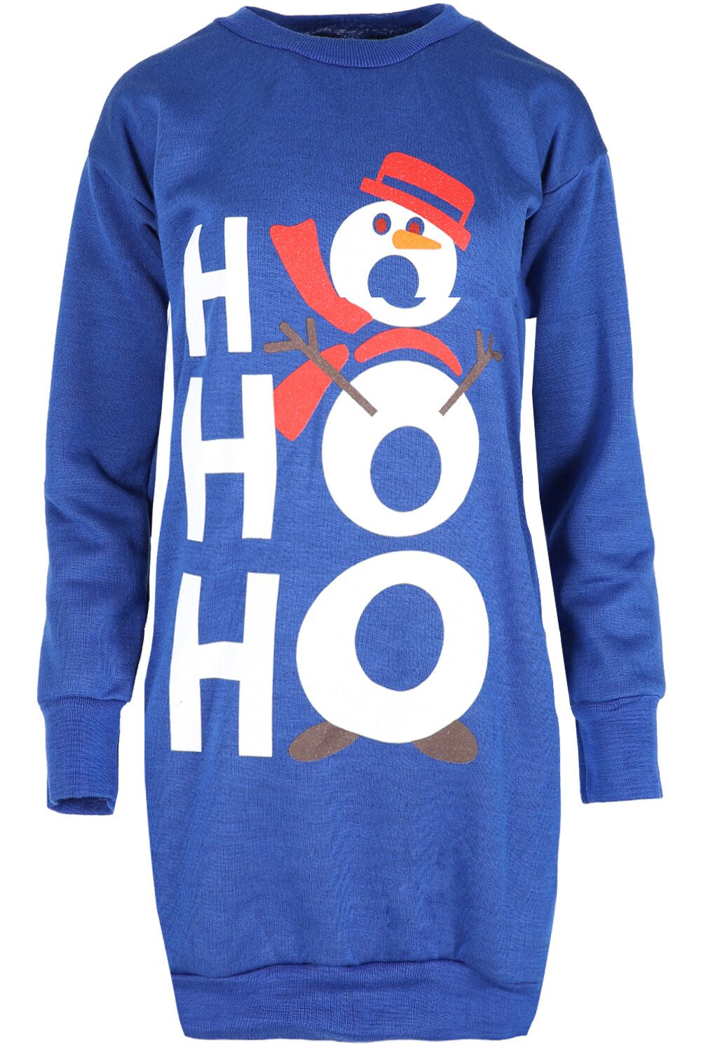 Ho Ho Ho Slogan Print Xmas Jumper Dress - bejealous-com