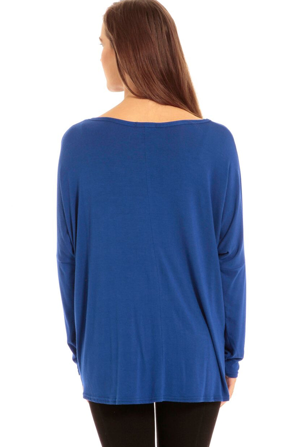 Long Sleeve Round Neck Baggy Top - bejealous-com