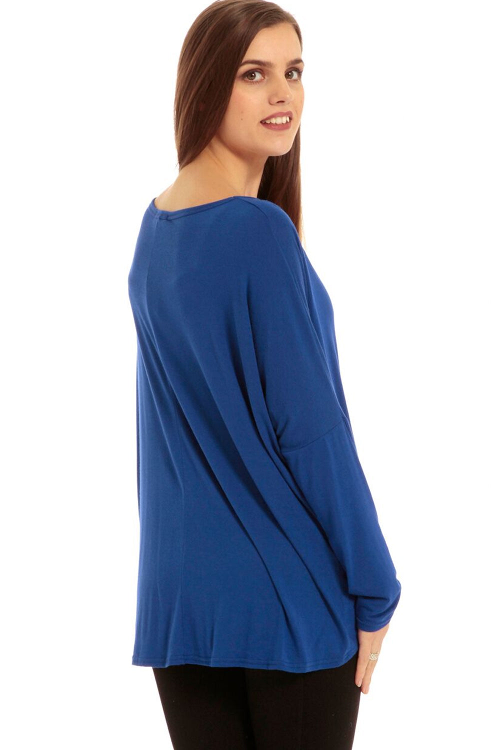 Long Sleeve Round Neck Baggy Top - bejealous-com