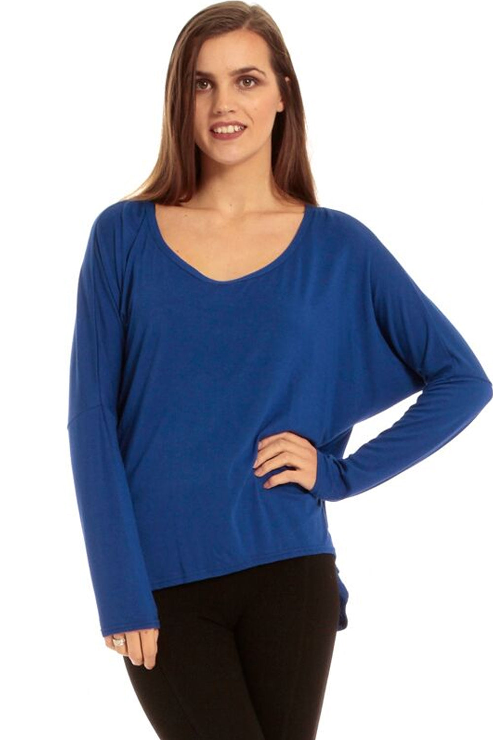 Long Sleeve Round Neck Baggy Top - bejealous-com