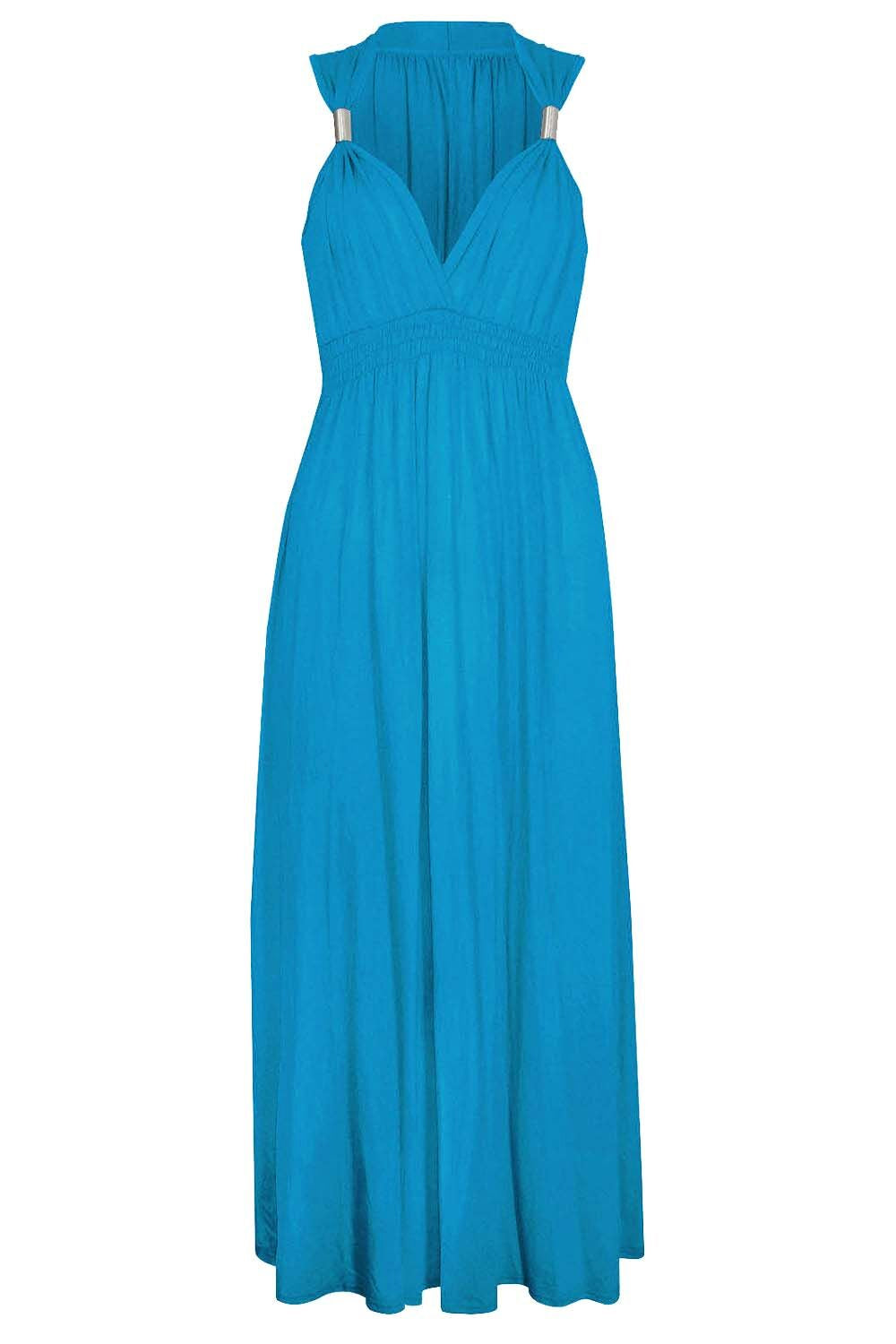 Chunky Strap Plunge Neck Red Maxi Dress - bejealous-com