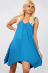 Sleeveless Hanky Hem Basic Mini Dress - bejealous-com