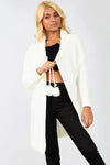 Jamelia Pom Pom Long Sleeve Hooded Cardigan - bejealous-com
