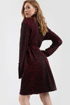 Jess Long Sleeve Leopard Print Shift Dress - bejealous-com