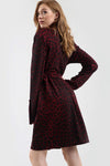 Long Sleeve Button Down Leopard Print Midi Dress - bejealous-com