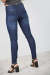 High Waist Blue Dark Wash Denim Jeans - bejealous-com