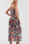 Strappy Loose Fit Floral Gingham Maxi Dress - bejealous-com