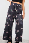 High Waist Belted Pink Floral Palazzo Trousers - bejealous-com