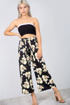 High Waist Floral Print Cropped Leg Trousers - bejealous-com