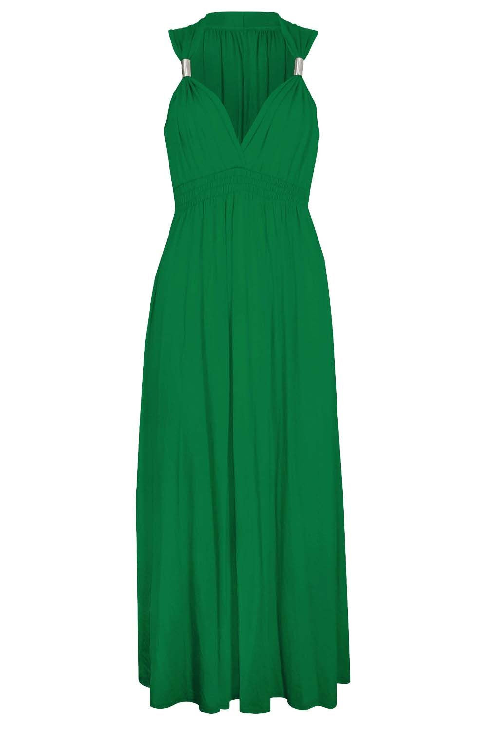 Chunky Strap Plunge Neck Red Maxi Dress - bejealous-com