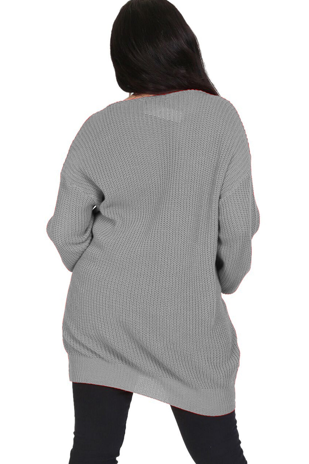 V Neck Chunky Knit Red Oversize Jumper - bejealous-com
