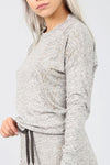 Diamonte Fine Knit Grey Lounge Wear Coord Set - bejealous-com