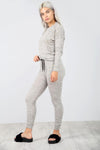 Diamonte Fine Knit Grey Lounge Wear Coord Set - bejealous-com