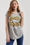 Graphic Print Lips Curve Hem Tshirt - bejealous-com