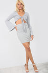 High Waist Basic Jersey Grey Mini Skirt - bejealous-com
