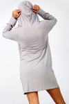 Long Sleeve Zip Neck Ribbed Mini Dress - bejealous-com