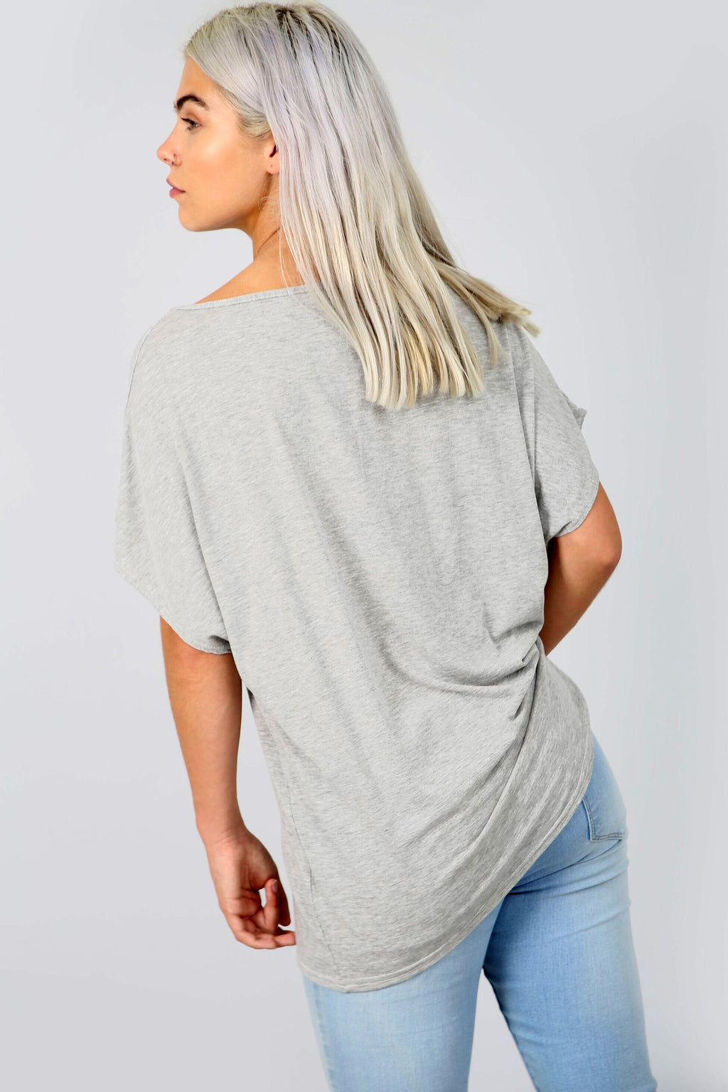 Super Chic Slogan Print Oversize Basic Tshirt - bejealous-com